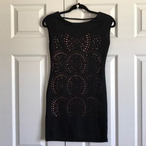 Pink and black dress